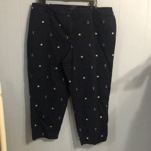 Talbots Crop Pants 20W. Crab & Lobster